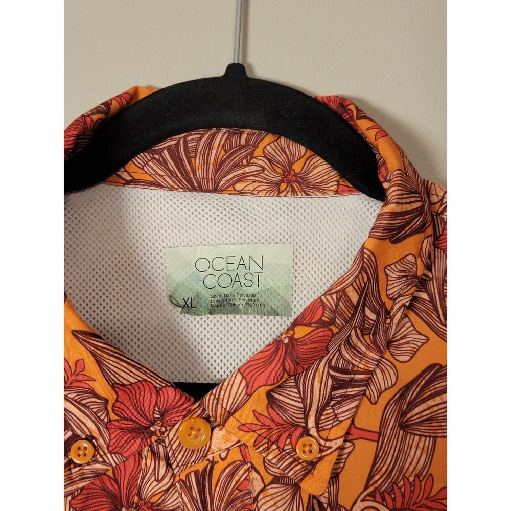 Ocean  Coast Short Sleeve Vented Fishing Shirt Men's Size‎ Large